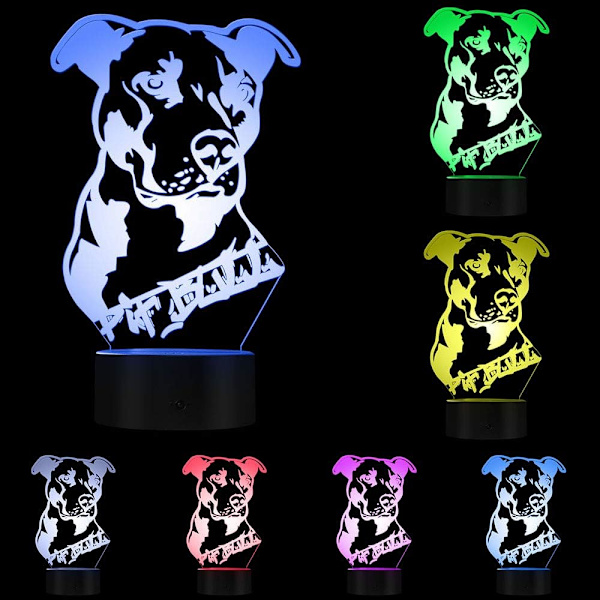 3D American Smart Flexibel Pit Bull Terrier Barnrumsbord L