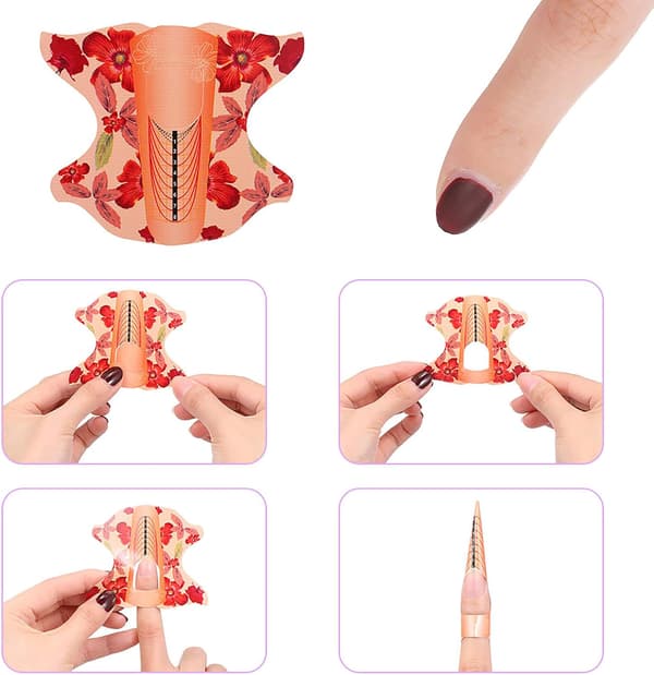 500 st Nail Acrylic Art Tips Guide Gel Extension Ongles Style Tools Curl Forms For Nail Care
