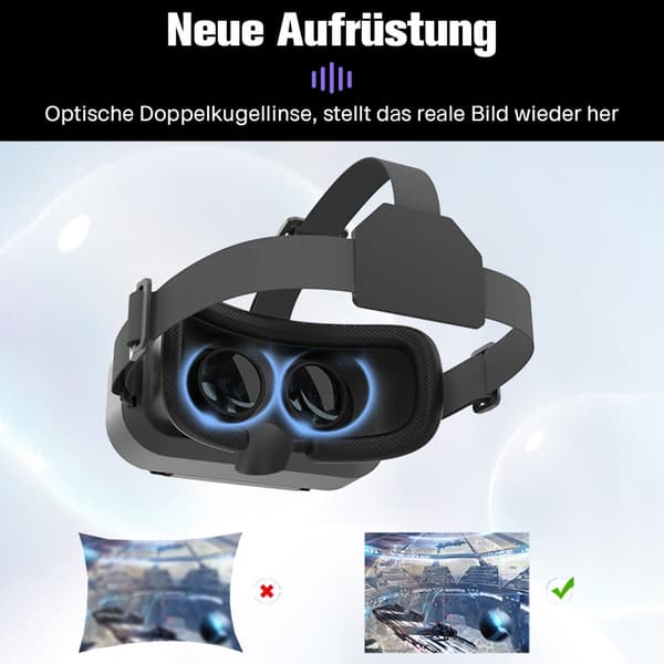 3D VR-briller (justerbar pupildistance) augmented reality-briller