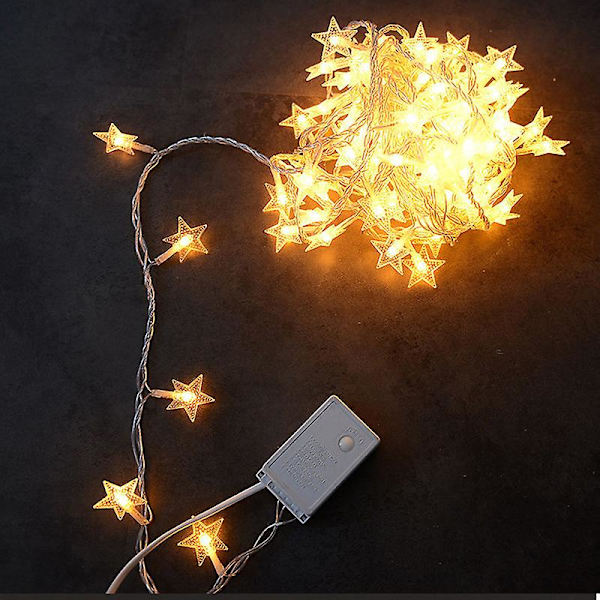 Häät Keijuvalot Festons Led String Lights Tähtiseppele Ikkunaverho Sisustus Syntymäpäiväjuhlat Valaistustarvikkeet colored light 2M
