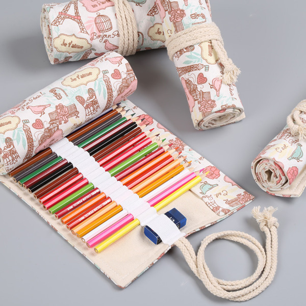 12/36/72 Fack Canvas Pencil Wrap Pouch Roll up Pennhållare för case för Student Konstnär Ritning Färgläggning Organizer Statio null - A 72 holes