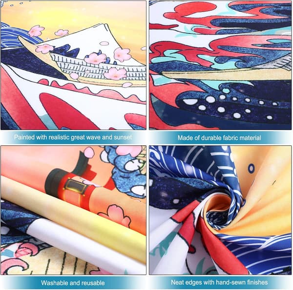 (59 x 78.7 tuumaa) Ocean Wave -tapetti Auringonlaskutapetti Kanagawa J