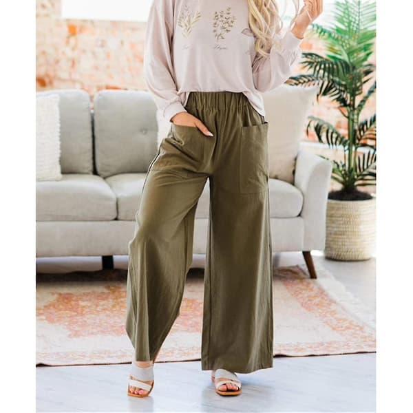 Dammode Casual ösa Breda Ben Byxor Byxor Byxor Green L