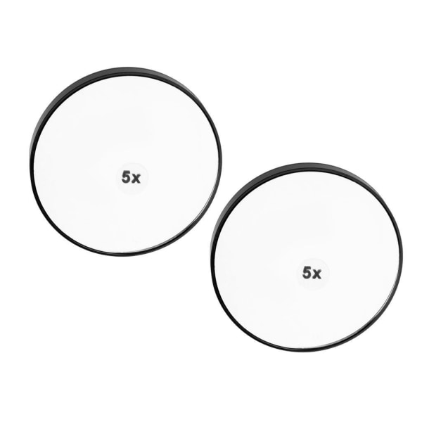 1/2/3/5 2x Rejsevæg Sugekop Spejl Forstørrende Makeup Kosmetik Black 8.8 cm 5 times 1 Pc