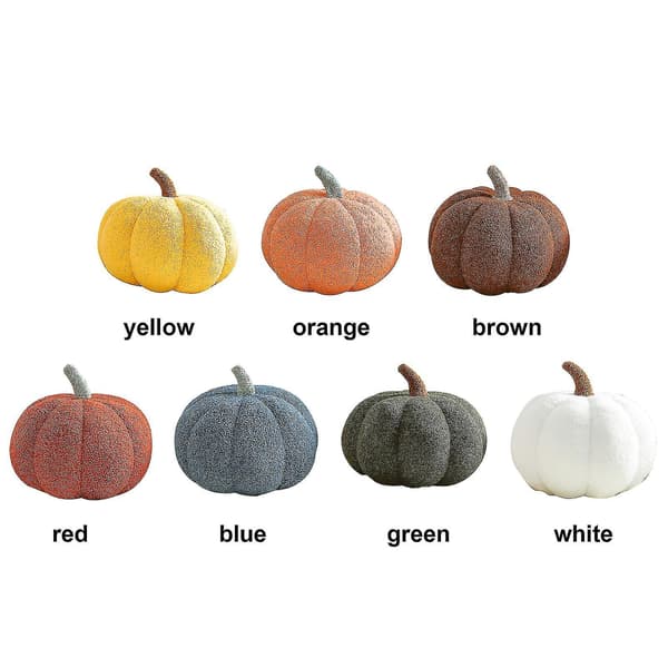 Halloween græskar pyntepude, græskar plys pude fleece fyldte græskar dekoration orange 11.8*7.87in