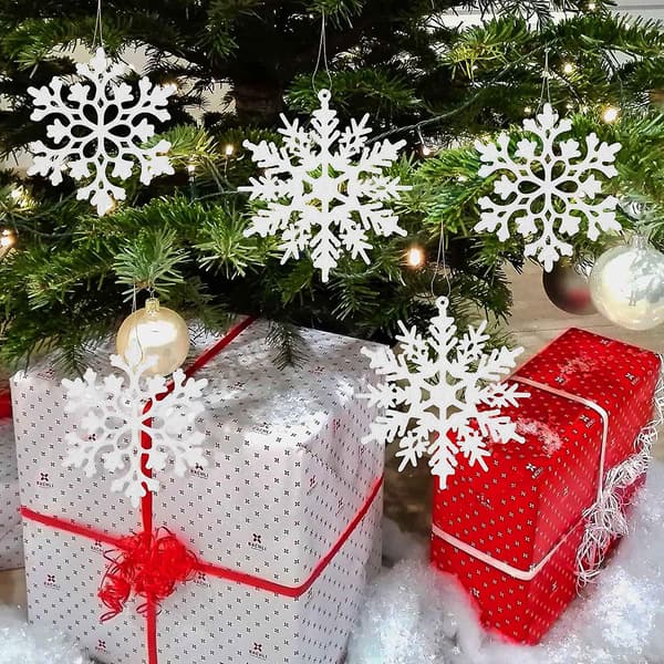 36st Julglitter Snöflinga Ornament Julgransdekor