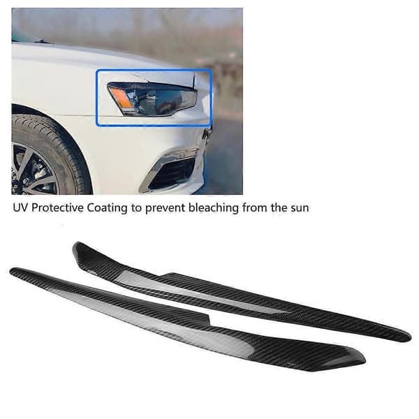 2 st bilstrålkastare kolfiber ögonlock ögonbryn för Mitsubishi Lancer EVO X 10 2008-2014