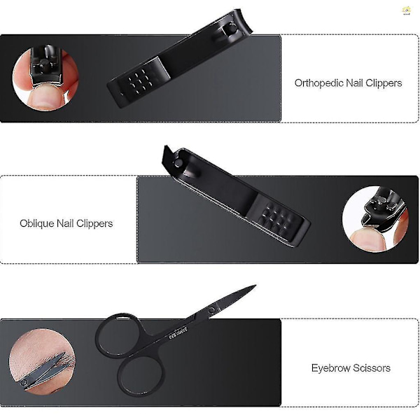 7 st set med case Professionell set nagelklippare rostfritt