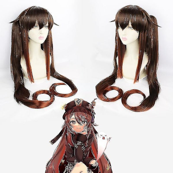 Snabb leverans Genshin Impact Hutao kostym Hu Tao kinesisk stil Uniformspel Halloween kostymer för kvinnor vuxen peruk Wig M