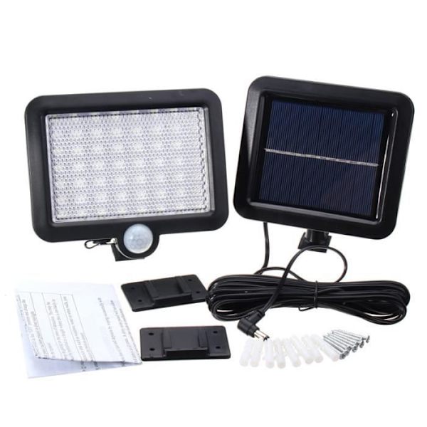56 LED Solar Sconce Väggljus Belysning Rörelsesensor Utomhus Trädgård NF