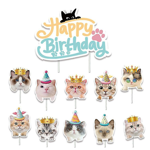 Katt Ansiktsmönster Bunting Garland Hängande Dra flagga för Pet Tema Party