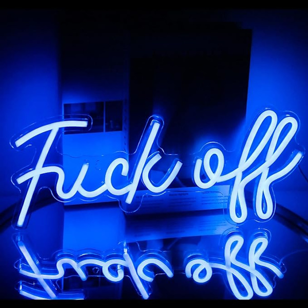 Fuck Off Neonskylt Blå Ord LED Neon Väggljusskyltar Akryl US