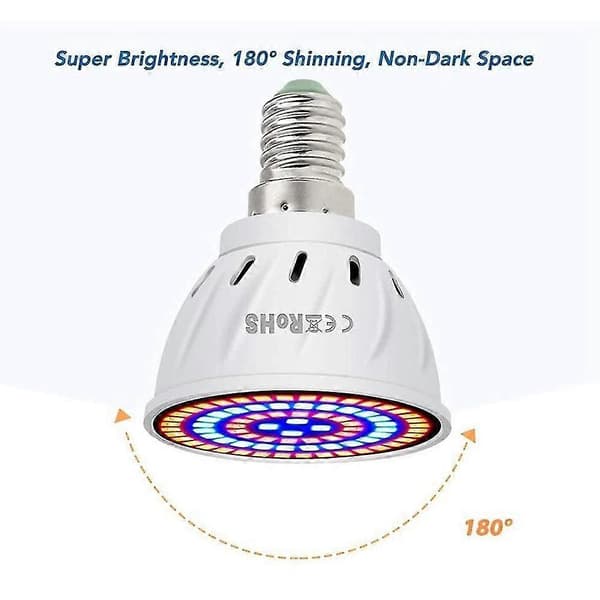 Växtlampa 80 LED Fullspektrum Växtbelysning 220v För Inomhusväxter Suckulenter Blommor Grönska