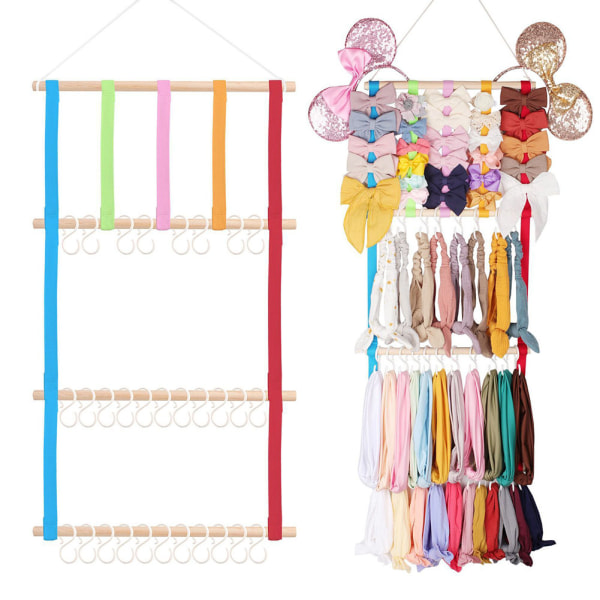 Baby Pandebånd Rosette Holder Hængende Baby Pandebånd Stativ Vægfæste Nyfødte Pandebåndsholder Til Piger Hårrosetter Multicolour