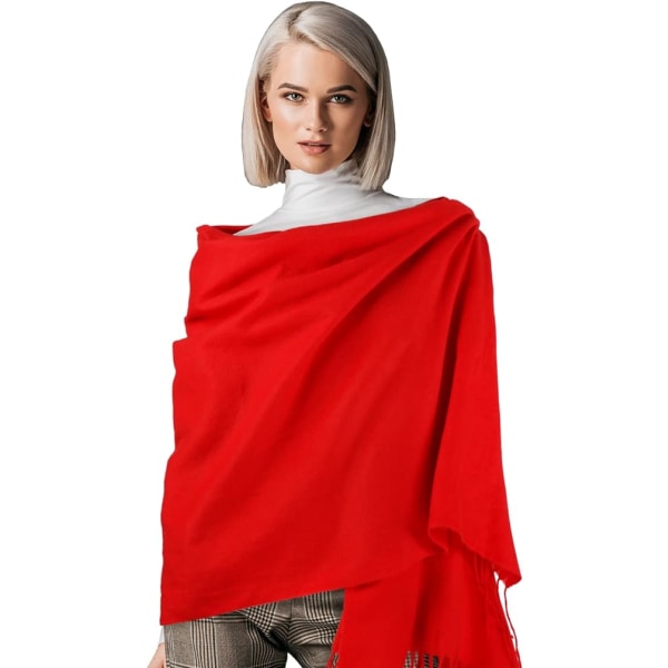 Damscarf cashmere scarf vinterscarf varm scarf röd