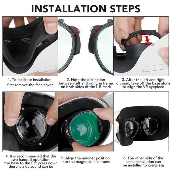 VR-brillestel Blåt lysblokerende fladt glas Bærbart magnetisk brillestel til Oculus Quest 2
