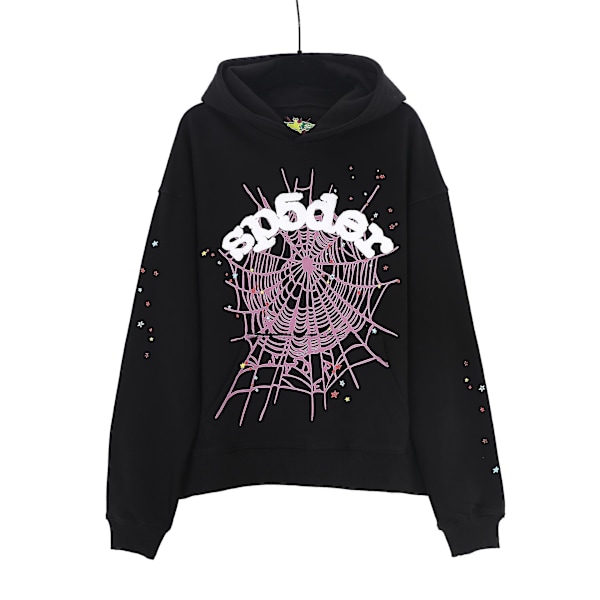 Sp5der Hip-hop-sångare 3D-tryckt tröja Herr och dam till och med huvtröja casual set[HK] black hoodie qd black hoodie S
