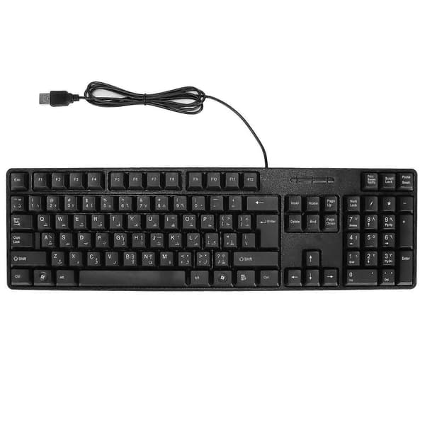 Computertastaturer Ergonomisk Design Holdbar USB Kablet Arabisk Engelsk Mekanisk Tastatur Til PC Bærbare Computere