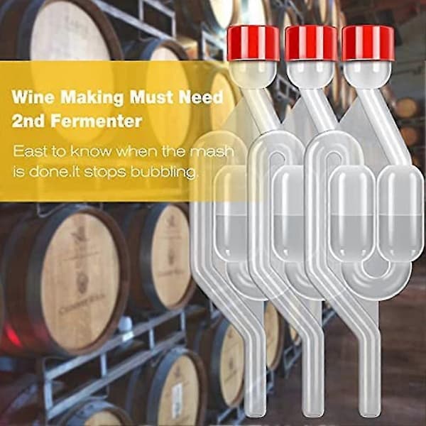 Brew Airlock Kit, 12 gærrør og 6 tætningsringe, plastvingærrør til gæring, øl, vin