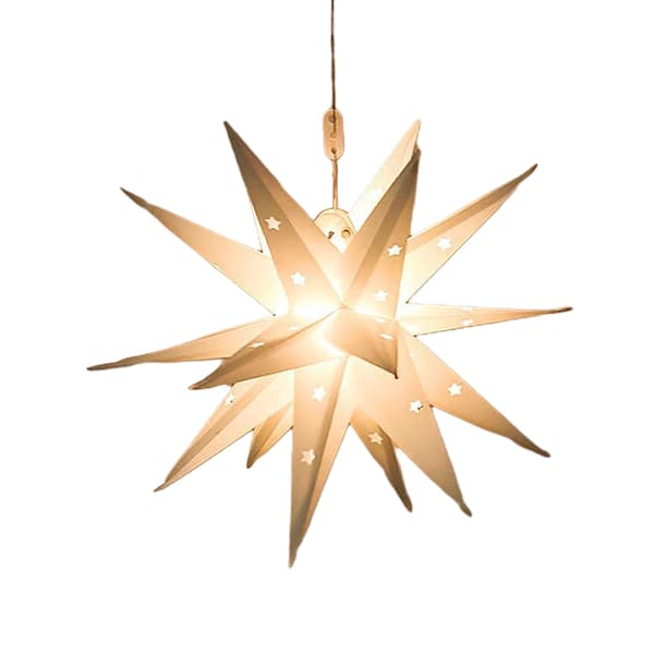 3D Stjerne Juletre Topp Dekor Glitrende Batteri LED-lys 1