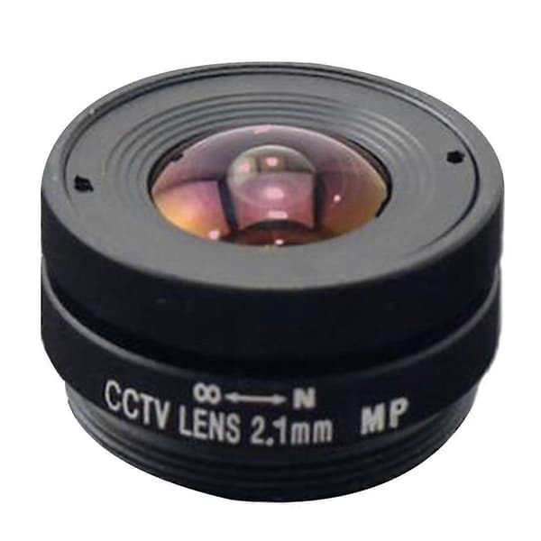 2,1 mm F1.8 Megapixel 2,1 mm vidvinkelobjektiv med fast montering för 1/3-tums sensorstorlek kamera