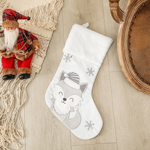 Hvite julestrømper julepynt FOX FOX Fox