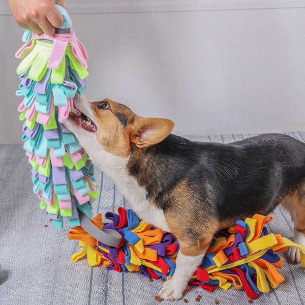 Snuffle Mat för hundar Sniffing Pad Interactive Puppy Puzzle Toy Slow Feeder Nosework Godis Matningsmattor för ångest Yellow