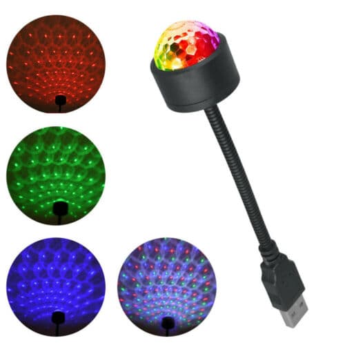 2X LED stjernehimmel projeksjonslampe Biltakstjerne nattlys