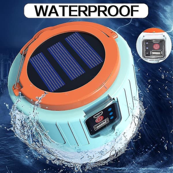 Solar campingljus, överlevnadsljus, bärbart ljus, uppladdningsbart