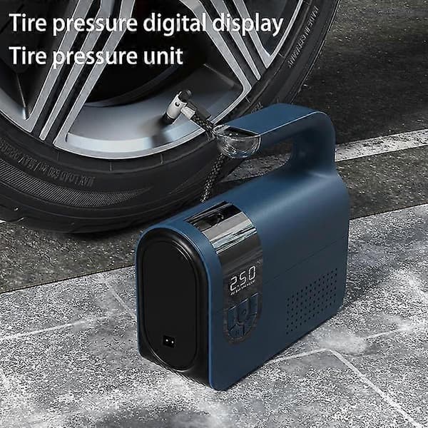 Däckpump för bil 12V DC Bärbar luftkompressor för bildäck med LED-ljus Digital luftpump F