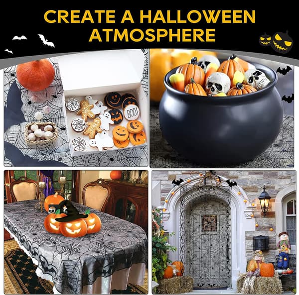 Halloween dug, edderkoppespind bordsduge sort dug blonde