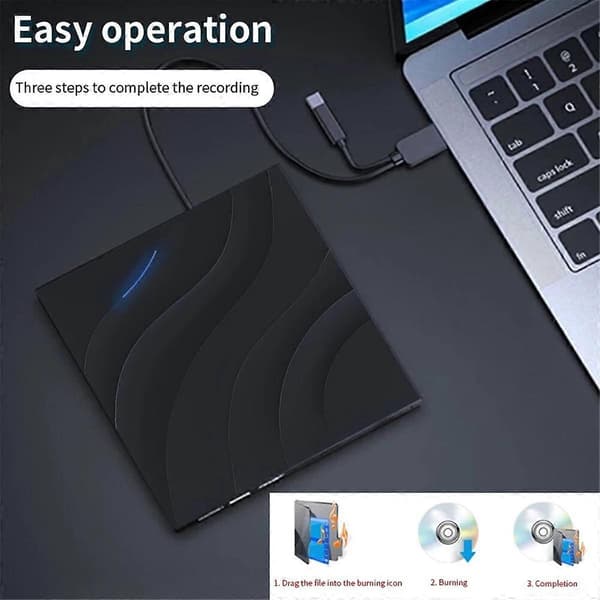DVD Ekstern USB3.0 Type-C Multifunktionel Blu Ray CD-brænder Drev Brænder Læser Egnet til Bærbar PC i Enhver Anledning