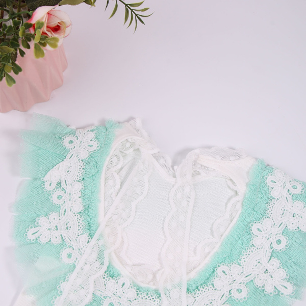Nyfødt fotorekvisit Bowknot Pandebånd & Blonde Jumpsuit Baby Tøj Hovedbeklædning Ærmeløs Romper til nyfødte
