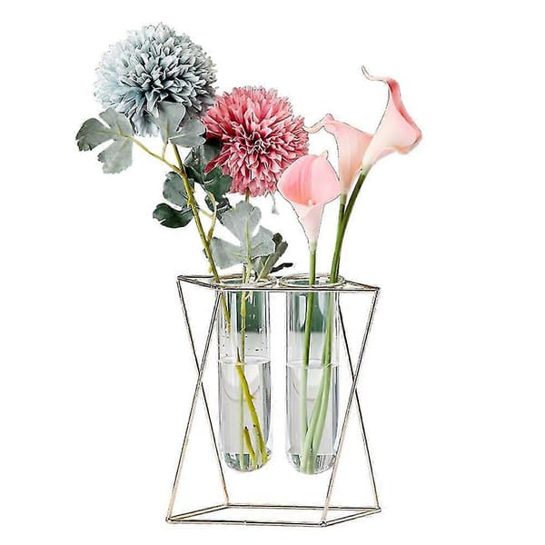 Väggmonterad Glasvas Väggdekoration Järn Hängande Blomvaser Hydroponiska Växter Behållare Hem