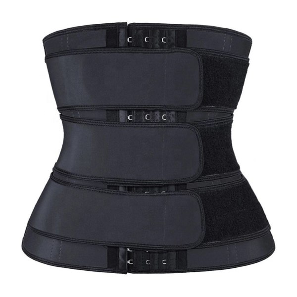 Kvinnor midja tränare Body Shaper tre-breasted bälte Sport black M