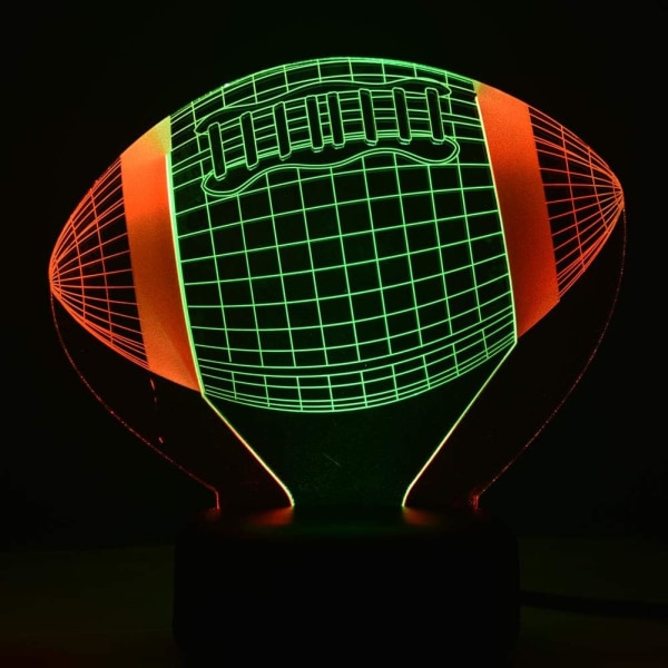 American Football LED 3D Illusion USB Nattlampa Rugbylampa