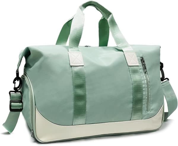 Duffelbag for menn og kvinner - grønn - med skoskap og