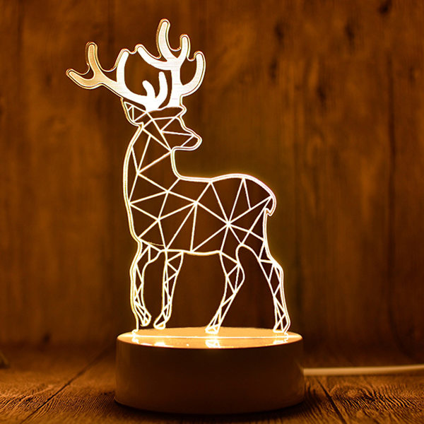 USB Milu 3D Akryl Dekor LED-lampe Hjemmeinnredning Nattlampe