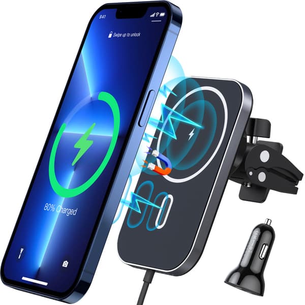 Trådløs magnetisk mobiltelefonholder til bil