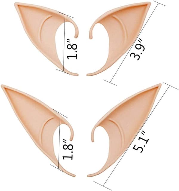 6 par Fairy Pixie Elf Ears.Latex Fairy Pixie Elf，Cosplay Ears