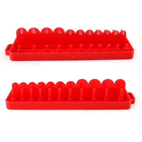 1/2 Socket Organizer Hållare Rack Sleeve Förvaringsfäste Verktygslåda Red Imperial S 1Set