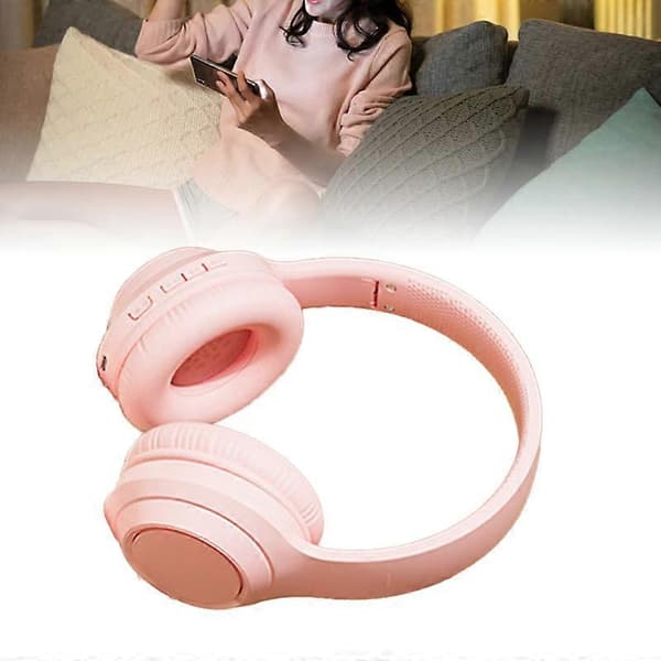 Trådløst Bluetooth Gaming Headset Multifunktion HiFi Stereo Støjreducerende Stærk Bas Bluetooth Hovedtelefoner Ferskenrosa