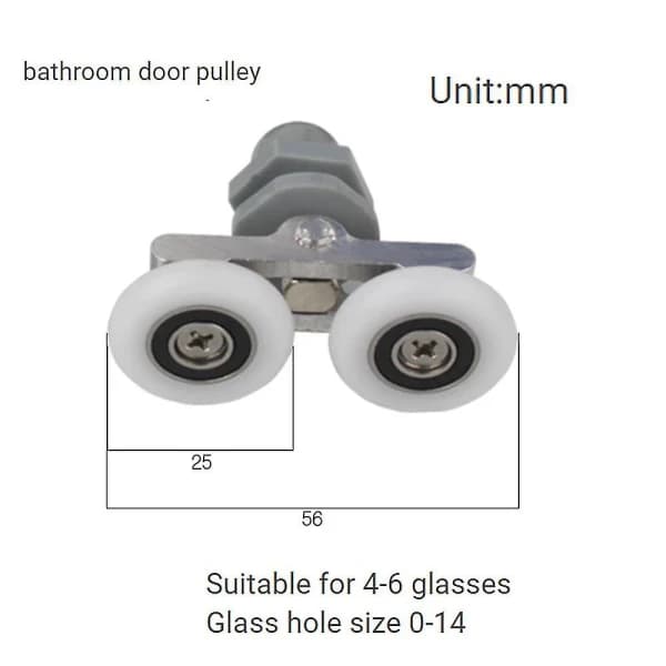 8 dubbelsängar upptill/botten duschdörrrullar 25mm