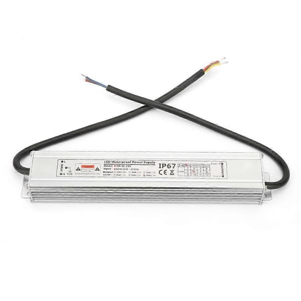 IP67 Vanntett Aluminiumskall LED Strømforsyning Driver Transformator Utgang 24V 60W 2.5A