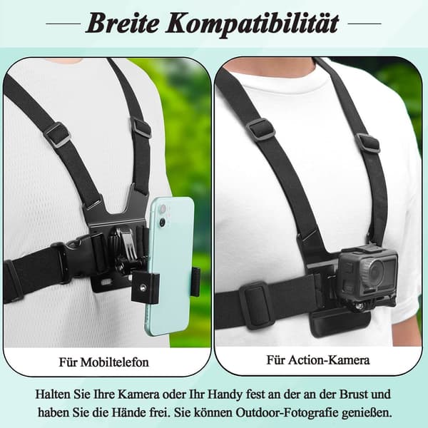 6-in-1 pidikesarja, kameratarvikesetti, rintavaljaiden pidike, yhteensopiva pidike