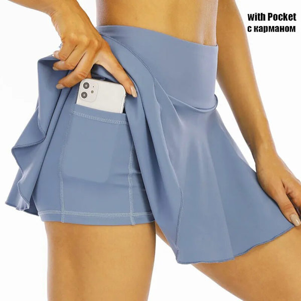 Cloud Hide Tenniskjolar Dam Sport Golf Plisserad kjol Fitness Shorts Hög midja Atletisk Snabbtorka Löpning Kort Sport Skort BluePocket M