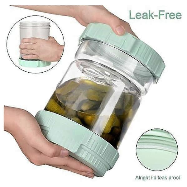 Pickleburk med silflip, 50 Oz picklebehållare med sil, pickle- och olivtimglasburk