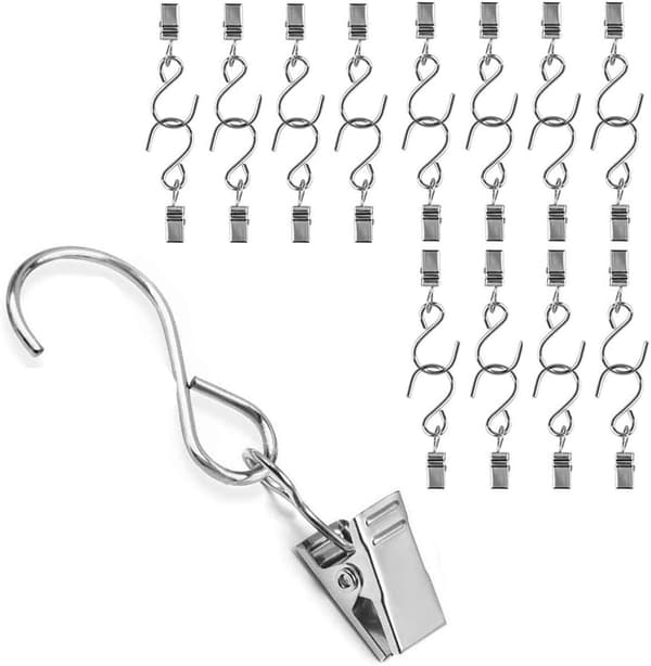 25 kpl Metalliset Ripustuskoukut, Ripustuskoukut Verhoille, Par
