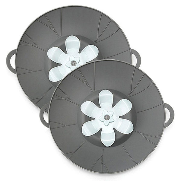 2-pack Överkokningsskydd i silikon 30 cm - Flera färger gray