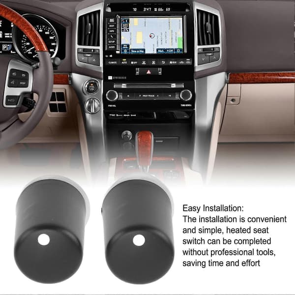 2 stk. bilsetevarmerbryterknapp setevarmeventilasjon roterende knapp for Land Cruiser LC200 2008 til 2015